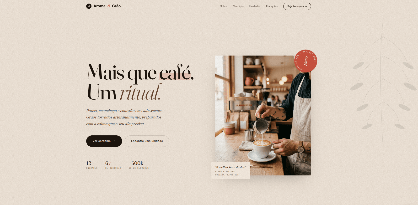 Site Cafeteria Aroma e Grão