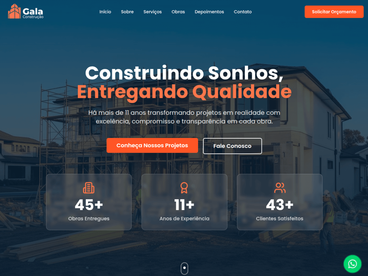 Site Gala Construtora